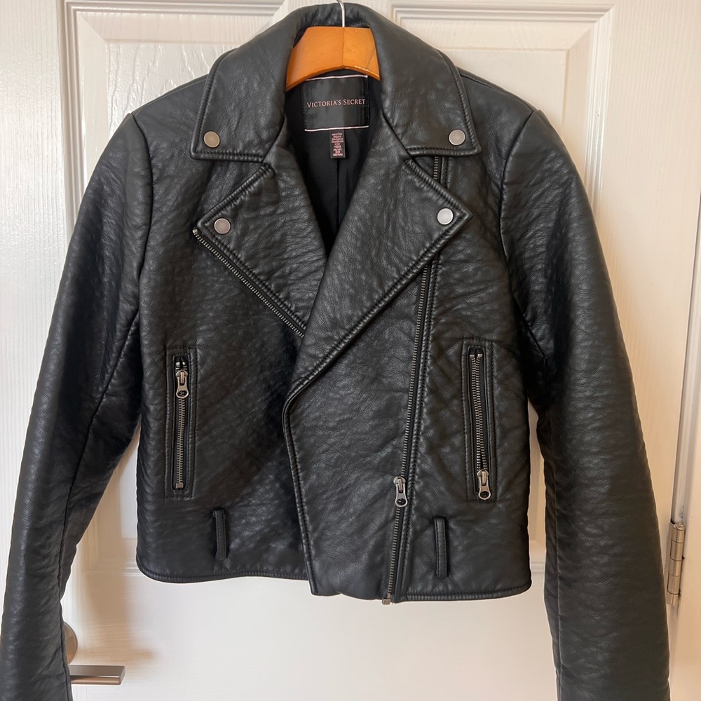 Black faux leather jacket